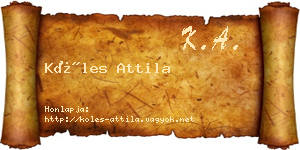 Köles Attila névjegykártya
