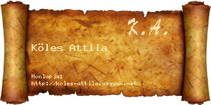 Köles Attila névjegykártya